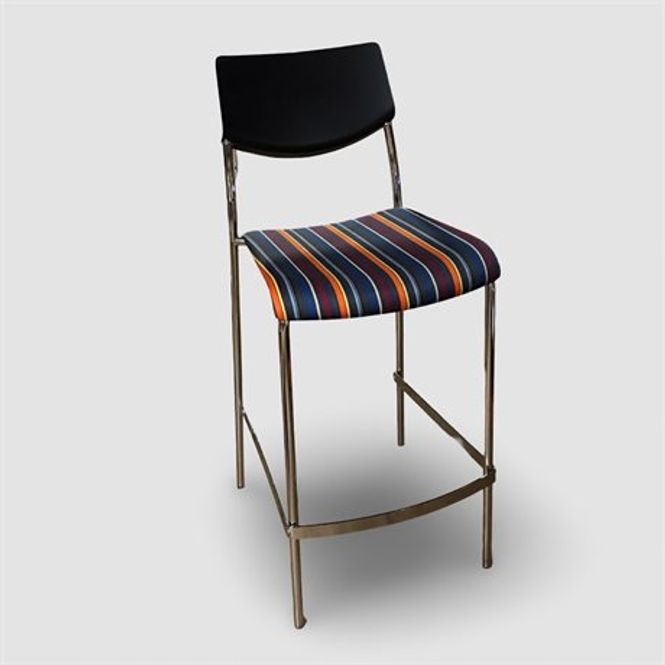 Huvudbild Barstol Allo randig/svart/krom