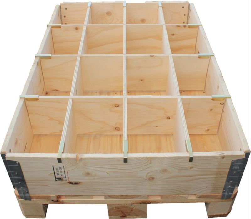 Pallkrageavdelare i slitsad plywood – 16 fack