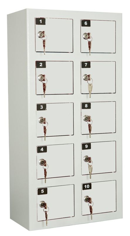 Laddskåp mobiltelefon 10-fack grå