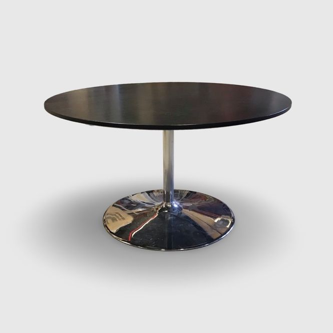 Huvudbild Soffbord Ø 90 cm svart/krom - begagnad
