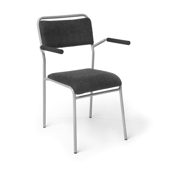 Huvudbild Partystolen 1 textil grå | armstöd |  4-pack 