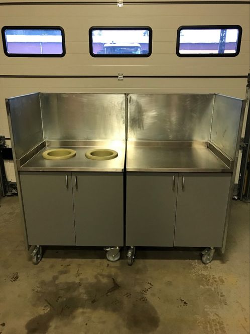 Huvudbild Rostfri bänk / miljöstation - begagnad