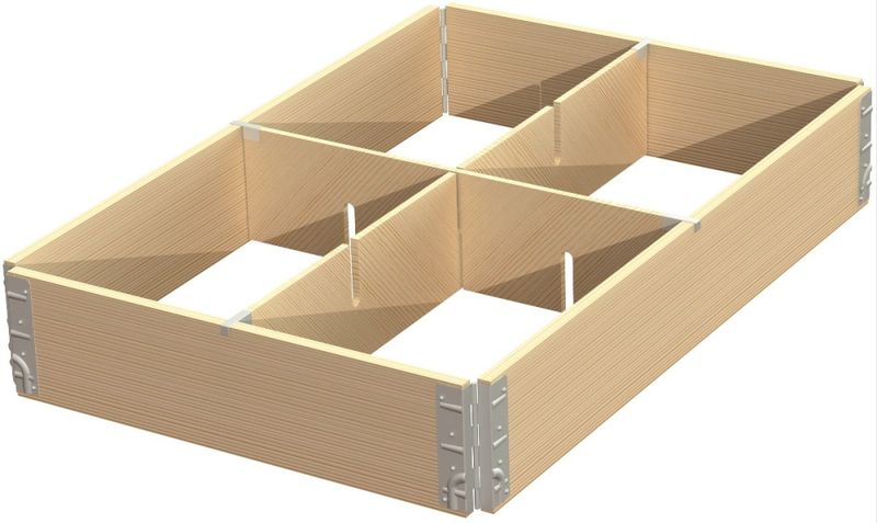Pallkrageavdelare i slitsad plywood – 4 fack